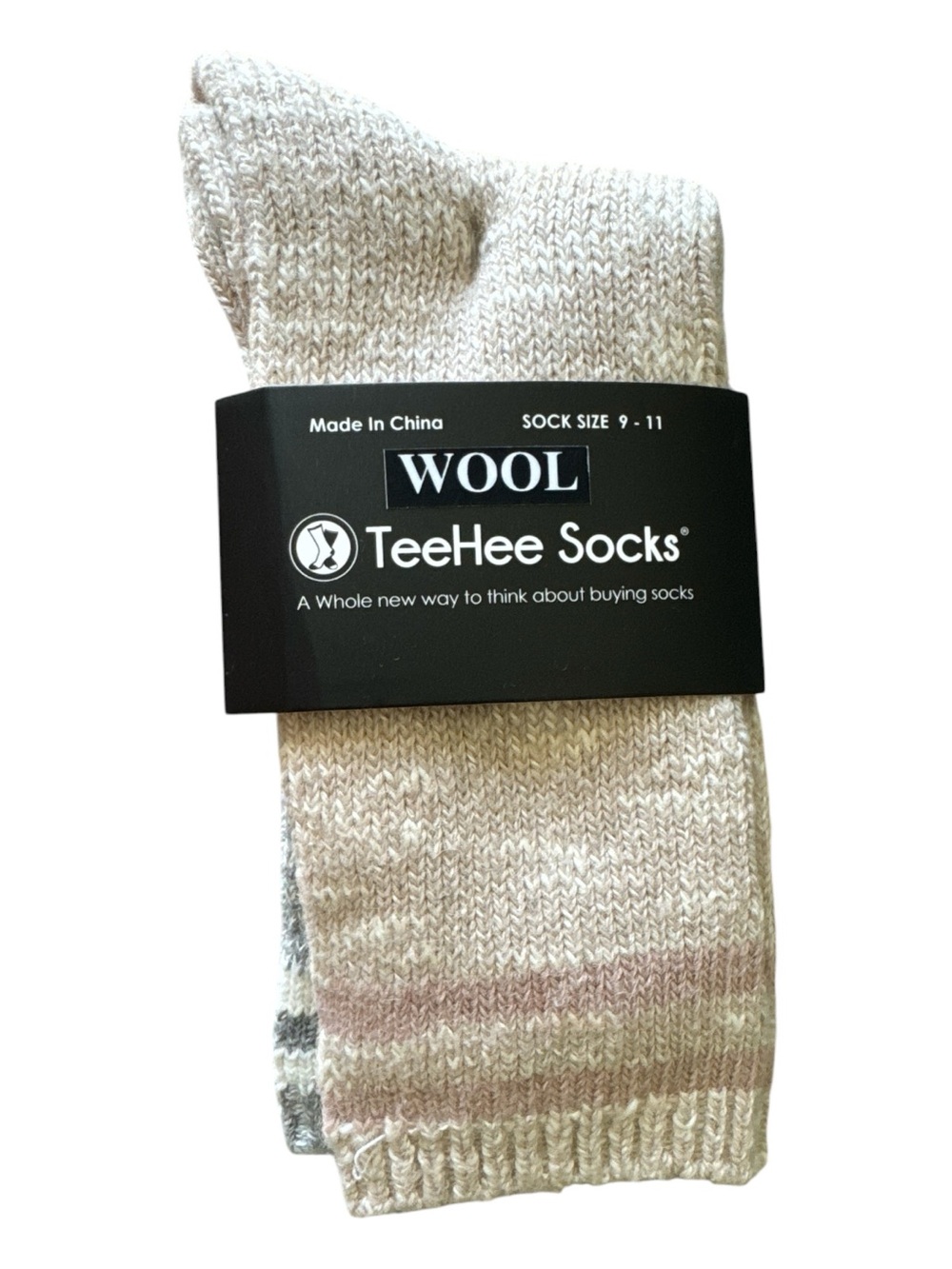 TeeHee Socks Women's Warmer Wool Blend Crew Assorted 3-Pack Shoe Size 4-10 NWT